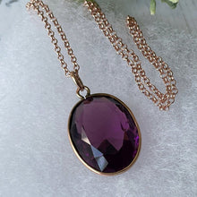 Charger l'image dans la galerie, Edwardian 9ct Rose Gold & Paste Amethyst Pendant