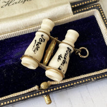 画像をギャラリービューアに読み込む, ビクトリア朝のスタンホープ ミニチュア双眼鏡フォブ