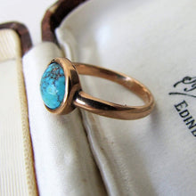Charger l'image dans la galerie, Victorian Bezel Ring, Turquoise, 9ct Rose Gold