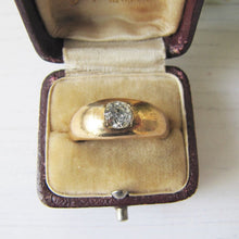 Load image into Gallery viewer, Antique 9ct Rolled Gold & Paste Diamond Gypsy Ring