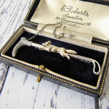 Cargar imagen en el visor de la galería, Antique Victorian Gold And Silver Fox Hunting Stock Pin.