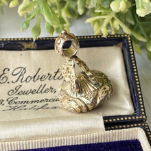 Load image into Gallery viewer, Georgian 15ct Gold Intaglio Fob " To Live & Die For What I Love"