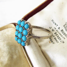 Charger l'image dans la galerie, Art Deco 835 Silver & Pave Set Turquoise Ring - MercyMadge