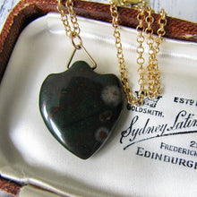 Charger l'image dans la galerie, Victorian Carved Bloodstone Shield Pendant Fob - MercyMadge