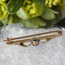 Charger l'image dans la galerie, Antique 9ct Gold, Blue Iolite & Pearl Stock Pin