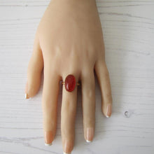 Charger l'image dans la galerie, Art Deco 18ct Gold Carnelian Bezel Ring - MercyMadge