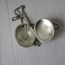 Load image into Gallery viewer, Vintage Sterling Silver Large Victorian Style Book Chain Locket - MercyMadge