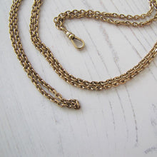 Charger l'image dans la galerie, Antique Solid 9ct Gold 56" Guard Chain With Dog Clip