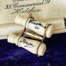 画像をギャラリービューアに読み込む, ビクトリア朝のスタンホープ ミニチュア双眼鏡フォブ