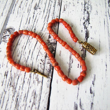 Cargar imagen en el visor de la galería, Antique Georgian Red Coral Necklace - Child's Miniature Necklace. - MercyMadge