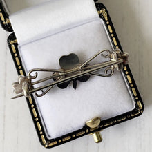 Cargar imagen en el visor de la galería, Victorian Connemara Marble Shamrock Sweetheart Brooch