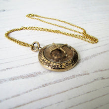 Cargar imagen en el visor de la galería, Vintage 1960's 9ct Gold Spinning Roulette Pendant - MercyMadge