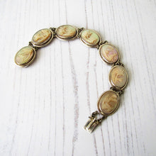 Charger l'image dans la galerie, Victorian Carved Mother Of Pearl Silver Bracelet. - MercyMadge