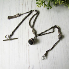Charger l'image dans la galerie, Antique Silver Albertina with Charms, Fob, T-Bar & Dog Clip - MercyMadge