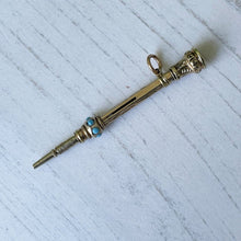 Charger l'image dans la galerie, Victorian 15ct Gold & Turquoise Pencil Pendant