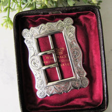 Charger l'image dans la galerie, Art Nouveau Engraved Silver Lady's Belt Buckle