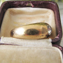 Load image into Gallery viewer, Antique 9ct Rolled Gold & Paste Diamond Gypsy Ring