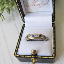 Cargar imagen en el visor de la galería, Vintage 9ct Gold, Sapphire & CZ Diamond Eternity Ring