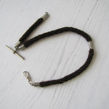 Cargar imagen en el visor de la galería, Victorian Silver & Hair Albert Watch Chain