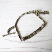 Charger l'image dans la galerie, Antique Silver Albertina Bracelet with Tassel Charm, T-Bar & Dog Clip - MercyMadge