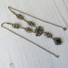 Cargar imagen en el visor de la galería, Edwardian Paste Diamond & Sapphire Lavalier Necklace