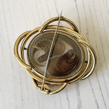 Carica l'immagine nel visualizzatore di Gallery, Victorian Rolled Gold Cameo & Hair Curls Swivel Brooch