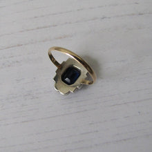 Charger l'image dans la galerie, Art Deco 9ct Gold Paste Diamond & Sapphire Ring - MercyMadge
