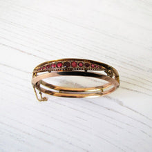 Load image into Gallery viewer, Antique 9ct Gold Garnet & Rose Cut Diamond Bracelet - MercyMadge