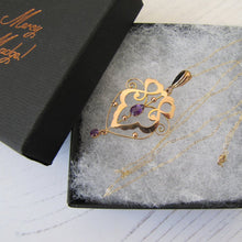 Charger l'image dans la galerie, Art Nouveau 9ct Gold and Amethyst Pendant Necklace