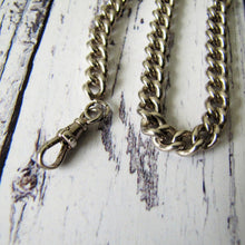 Charger l'image dans la galerie, Vintage Sterling Silver Watch Chain Bracelet With Swivel Albert Clip - MercyMadge