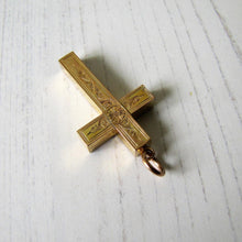 Cargar imagen en el visor de la galería, Victorian 15ct Gold Engraved Cross Pendant - MercyMadge