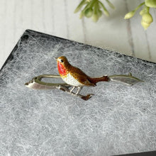 Load image into Gallery viewer, Charles Horner Silver & Enamel Robin Pin
