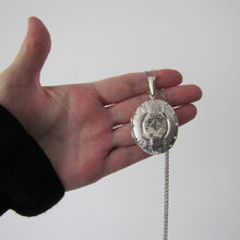 Load image into Gallery viewer, Vintage Sterling Silver Large Victorian Style Book Chain Locket - MercyMadge