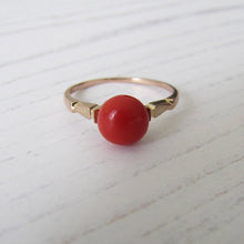 Carica l'immagine nel visualizzatore di Gallery, Antique 14ct Gold Red Coral Ring - MercyMadge