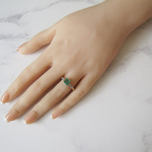 Charger l'image dans la galerie, Art Deco Emerald & Diamond Engagement Ring