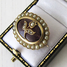 Cargar imagen en el visor de la galería, Antique 9ct Gold, Amethyst & Seed Pearl Tulip Brooch - MercyMadge