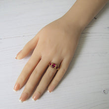 Carica l'immagine nel visualizzatore di Gallery, Antique 18ct Gold Ruby & Diamond Ring - MercyMadge