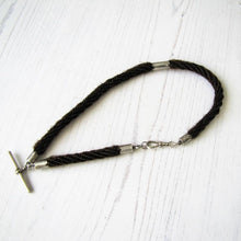 Cargar imagen en el visor de la galería, Victorian Silver & Hair Albert Watch Chain