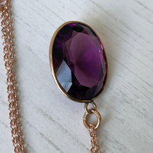 Charger l'image dans la galerie, Edwardian 9ct Rose Gold & Paste Amethyst Pendant