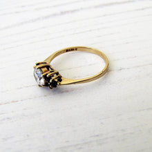 Charger l'image dans la galerie, Vintage 9ct Gold Sapphire & CZ Diamond Ring, London 1981. - MercyMadge