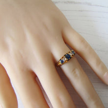 Charger l'image dans la galerie, Victorian 18ct Gold, Diamond & Sapphire Ring - MercyMadge