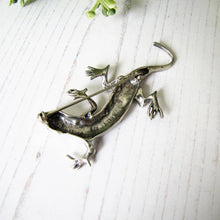 Cargar imagen en el visor de la galería, Vintage Sterling Silver Lizard Brooch, Mexico