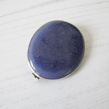 Charger l'image dans la galerie, Silver Antique Arts & Crafts Blue Pottery Brooch, Signed Ruskin - MercyMadge