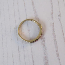 Charger l'image dans la galerie, Vintage 9ct Gold Diamond & Ruby Eternity Band Ring.