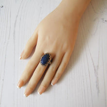 Charger l'image dans la galerie, Antique Georgian Ring, Silver Gold & Lapis Lazuli
