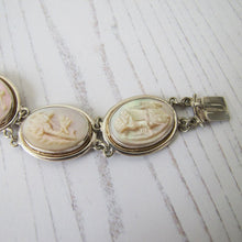 Charger l'image dans la galerie, Victorian Carved Mother Of Pearl Silver Bracelet. - MercyMadge