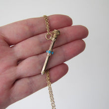 Charger l'image dans la galerie, Victorian 15ct Gold & Turquoise Pencil Pendant Fob - MercyMadge