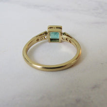 Charger l'image dans la galerie, Art Deco Emerald & Diamond Engagement Ring