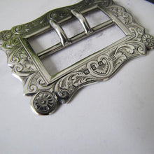 Charger l'image dans la galerie, Art Nouveau Engraved Silver Lady's Belt Buckle