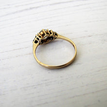 Charger l'image dans la galerie, Vintage 9ct Gold Sapphire & CZ Diamond Ring, London 1981. - MercyMadge